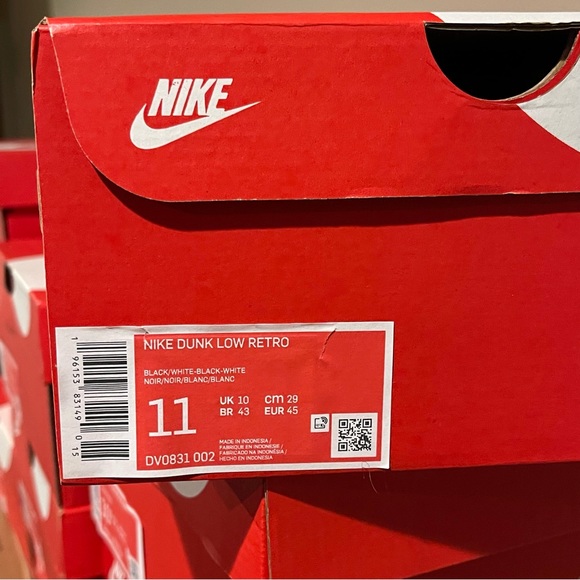 NIB Nike Dunk Low Retro "Black/White" “Black Panda 2.0” - Picture 9 of 10